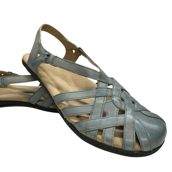 Earth Origins Belle Brielle Moroccan Blue Leather Sandals Size 9.5N - Picture 7 of 11